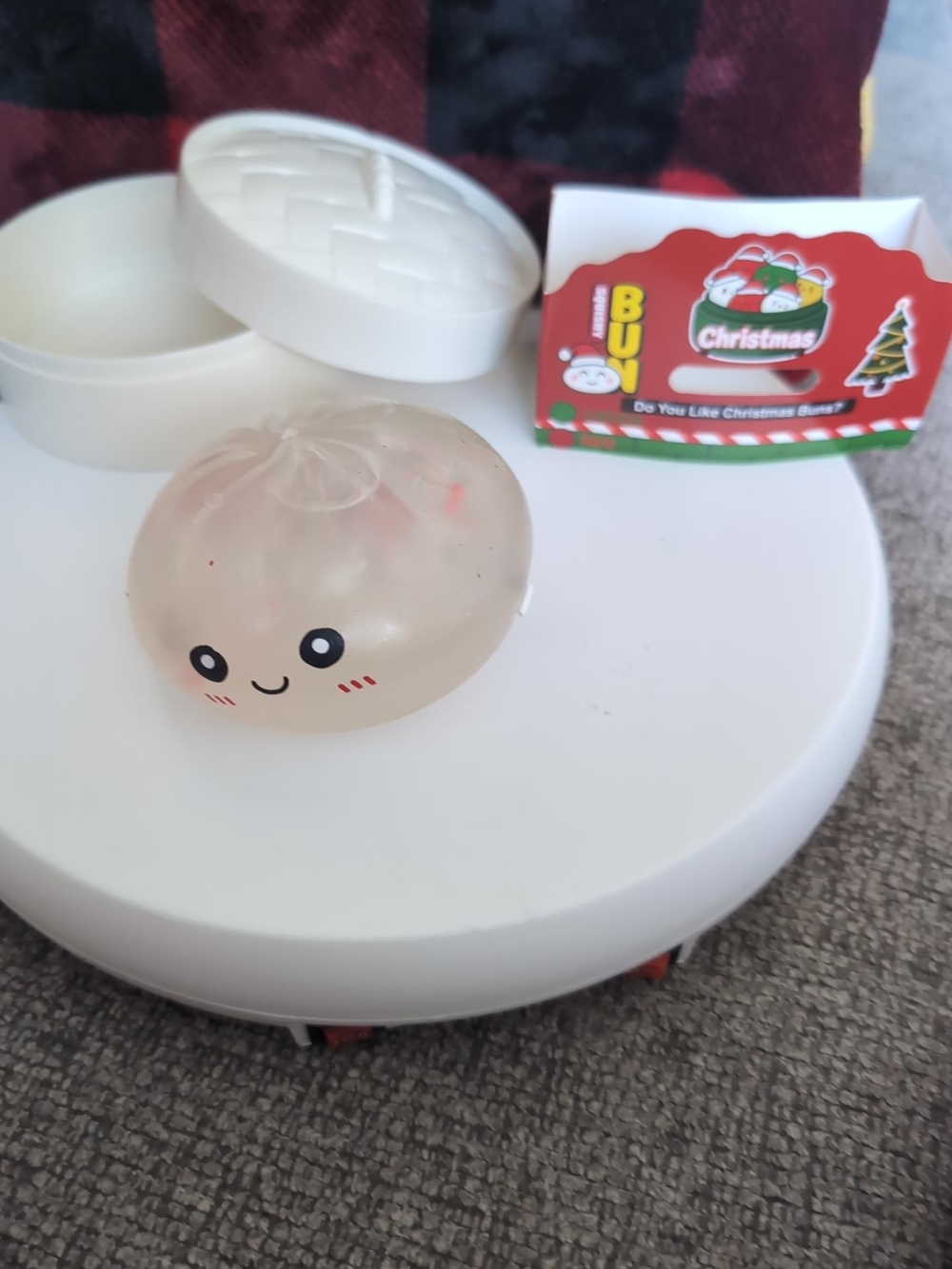 Kawaii Clear Squishy Bun Toy - Cute Face Stress Relief